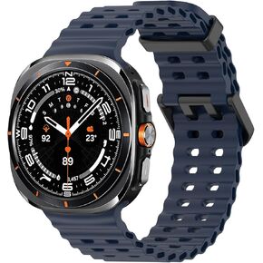 Sport Silicone Bands Compatible for Samsung Galaxy Watch Ultra 47mm (2024), Breathable Wristband Waterproof Replacement Soft Silicone Strap for Women Men