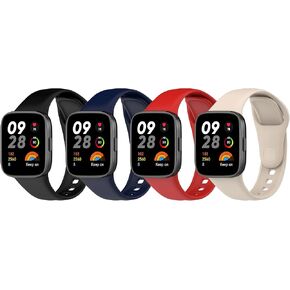 Sport Silicone Wrist Bands Compatible with Xiaomi Redmi Watch 3/ Mi Watch Lite 3 Replacement Accessories Strap Waterproof One Size 5.5"-8.7"