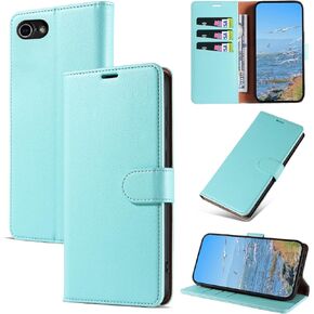 Case for iPhone SE 2022 / iPhone SE 2020 / iPhone 8 / iPhone 7, RFID Blocking PU Leather Wallet Case with Card Holder, Magnetic Flip Cover Compatible with iPhone SE 2022/2020, Purple