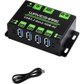 4-Ch USB 3.2 Gen1 HUB for Windows, macOS, Linux and Android Metal Case with Wall-Mount Support USB 3.2/2.0/1.1 No Need Driver Plug-and-Play