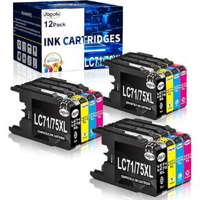 Jagute LC71 LC75 Ink Cartridge Replacement for Brother LC75/LC73/LC71/LC79 XL Compatible with MFC J430W MFC J6710DW MFC J835DW MFC J280W MFC J6510DW Printer (3Black, 3Cyan, 3Magenta, 3Yellow) 12Pack