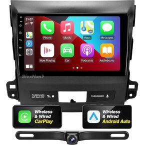 Android Radio Upgrade for Outlander 2008-2015 TouchScreen Compatible with Wireless Carplay Android Auto,Car Stereo Bluetooth Navigation GPS WIFI FM/AM Backup Camera Multimedia Player HeadUnit