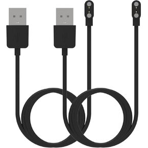 2-Pack Chargers Compatible with EIGIIS KE3 KE2/LaNikar KE5 KE3 Smart Watch Charger, Replacement,Magnetic Charging Cable for KE3 Military Smart Watch Charger (Black&Black)