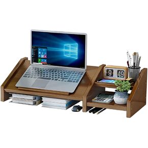 Monitor Stand Riser Desk Organizer-Laptop Computer Monitor Riser With Storage table, Adjustable Desktop Storage Organizer For Computer, Cellphone-Use In Office,Printer,Home /Reduce Neck &Eye Strain.