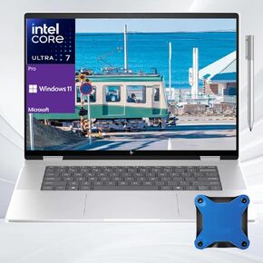 HP Envy X360 16" Ultra 7 AI Business Convertible 2-in-1 Laptop, 16" FHD+ Touchscreen, Intel Ultra 7 155U (Beats Intel i7-1355U), 16GB RAM, 1TB SSD Stylus Pen + with 512 External SSD Bundle W11P
