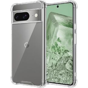 حافظة KIOMY لهاتف Google Pixel 6، غطاء واقٍ مقاوم للصدمات، تصميم هجين، ظهر صلب من البولي كربونات + حافة مرتفعة مرنة من مادة TPU مع زوايا أكياس هوائية شفافة تمامًا