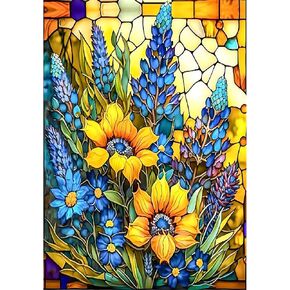 wmpikd Sunflower Diamond Art Painting Kits for Adults 5d DIY Flower Gem Art Kit for Beginners Round Full Drill Paint with Diamonds Crafts Home Wall Decor Gifts 12x16 Inch