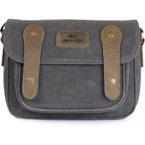 MegaGear Sequoia Canvas Bag Compatible with Canon, Nikon, Sony SLR/DSLR Mirrorless Cameras, Khaki Green (MG1974), PU Leather