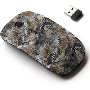 2.4G Wireless Mouse with Cute Pattern Design for All Laptops and Desktops with Nano Receiver - Wild Design Snakeskin