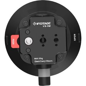 IFOOTAGE VS-118 Suction Cup Camera Car Mount,Vacuum Suction Mount,for Video Shooting on Winshield,Vehicle,Wall,Boats,Compatible with Action Cameras, DSLR,Gopro,Max.Payload 44.1lb/20kg