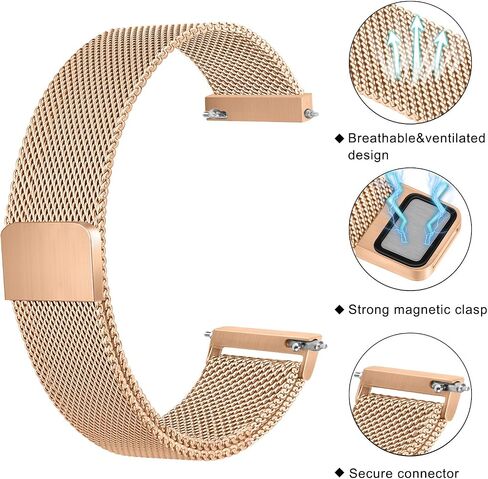 20mm Watch Band Compatible with Amazfit Bip 3 Pro/Bip 3/ Bip U Pro/Bip U/Bip S/Bip Lite/Bip S Lite/Amazfit GTR 42mm, Quick Released Stainless Steel Metal Mesh Wristband Bracelet Strap in Saudi Arabia