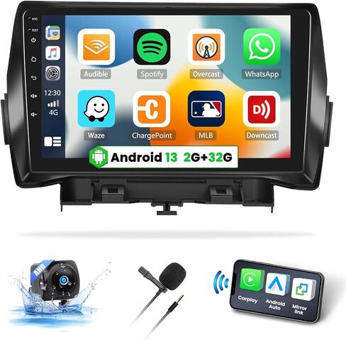 UNITOPSCI 2G+32G Android 13 Car Stereo for Ford Kuga Escape 2013-2019 Wireless Apple CarPlay Android Auto Bluetooth Mirror Link 9 Inch HD Touchscreen GPS Navigation WiFi FM/RDS SWC + Backup Camera Mic in Kuwait