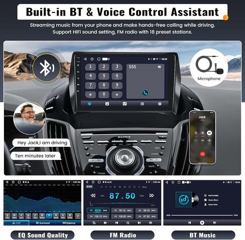UNITOPSCI 2G+32G Android 13 Car Stereo for Ford Kuga Escape 2013-2019 Wireless Apple CarPlay Android Auto Bluetooth Mirror Link 9 Inch HD Touchscreen GPS Navigation WiFi FM/RDS SWC + Backup Camera Mic in Kuwait