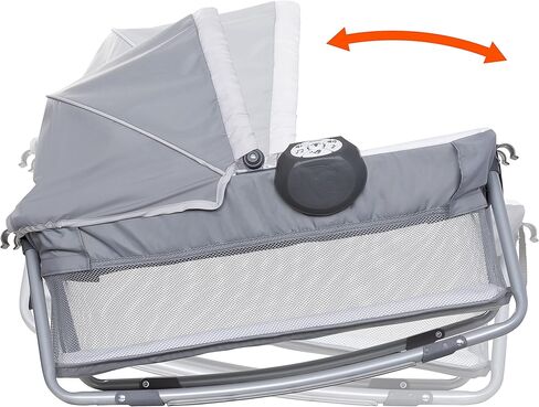 جناح حضانة بيبي تريند، ساحة لعب قابلة للطي مع كرسي هزاز محمول ومبدل قابل للطي، لون رمادي بيبل in Kuwait