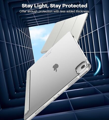 حافظة TiMOVO لجهاز iPad Air 13 بوصة M2 2024، غطاء حامل نحيف لجهاز iPad Air 13 بوصة، يدعم معرف اللمس، غطاء ذكي للتنبيه/النوم التلقائي مع ظهر شفاف، حافظة iPad Air 13، رمادي فلكي in Kuwait