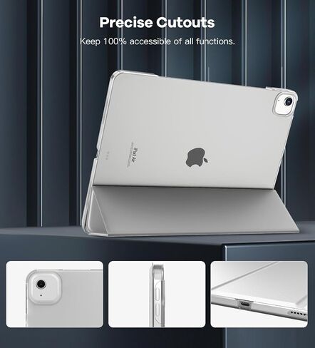حافظة TiMOVO لجهاز iPad Air 13 بوصة M2 2024، غطاء حامل نحيف لجهاز iPad Air 13 بوصة، يدعم معرف اللمس، غطاء ذكي للتنبيه/النوم التلقائي مع ظهر شفاف، حافظة iPad Air 13، رمادي فلكي in Kuwait