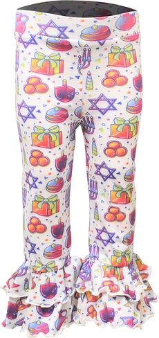 Unique Baby Girls Clothes 2pc Set Long Sleeve Shirt with Ruffle Leggings Toddlers and Kids in Saudi Arabia
