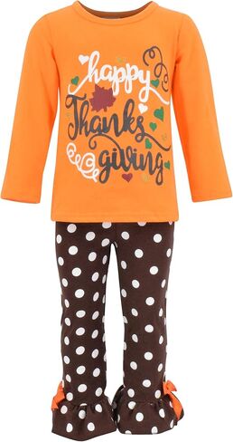 Unique Baby Girls Clothes 2pc Set Long Sleeve Shirt with Ruffle Leggings Toddlers and Kids in Saudi Arabia