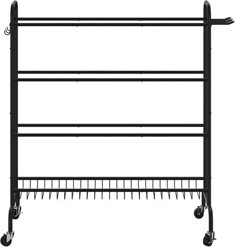 Basketball Rack, 4-Layers Rolling Basketball Shooting Training Stand, Sports Equipment Storage with Wheels and Basket for Volleyball, Football and Basketball Accessories,TBL002B in Saudi Arabia