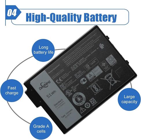 بطارية كمبيوتر محمول Dentsing 7WNW1 متوافقة مع Dell Latitude 7424 5424 5420 Rugged Extreme Series Notebook DMF8C 0DMF8C 0DMF8C DMF8C GK3D3 0GK3D3 07WNW1 11.4V 51Wh/4342mAh 3-Cell in Saudi Arabia