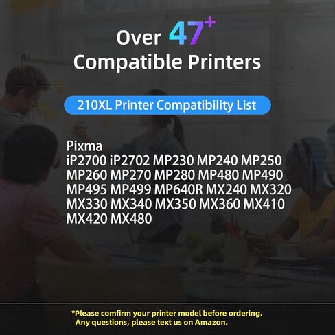 استبدال خرطوشة الحبر PG-210XL CL-211XL لحزمة التحرير والسرد الأسود واللون Canon 210XL 211XL لـ PIXMA MP495 MP490 MP480 MP280 MP250 MP240 MX410 MX340 MX320 IP2702 (1 أسود، 1 ثلاثي الألوان) in Kuwait