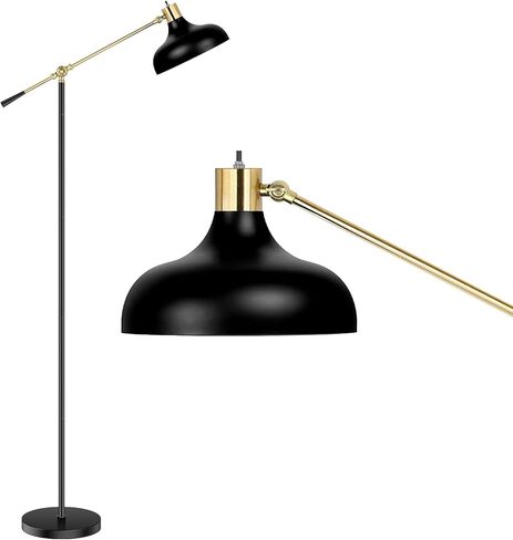 Arc Floor Lamp for Living Room with Remote, 78" Black Standing Lamp with LED Bulb, Stepless Dimmable Color Temperature & Brightness Corner Lamp, Modern Over Couch Tall Reading Light for Bedroom Office in Saudi Arabia