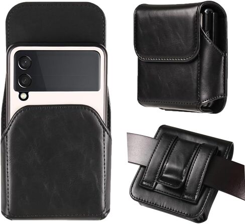 Flip Cell Phone Holster Belt Clip Case for Samsung Galaxy Z Flip 5, Z Flip 4, Z Flip 3 5G, Z Flip 5G, Z Flip, Motorola Razr+ Plus 2023, Razr 40 Ultra, Razr 2022 2020 2019 Phone Belt Loop Pouch (Black) in Saudi Arabia