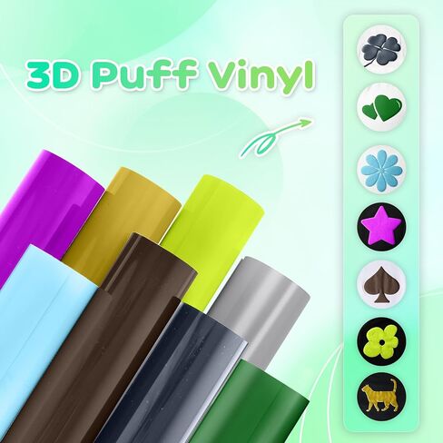 Puff Vinyl Heat Transfer, 18 Sheets, 12x10", 3D Puff Heat Transfer Vinyl in Kuwait
