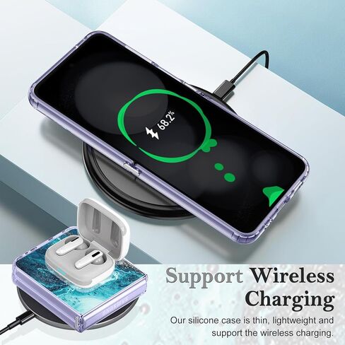 حافظة Z Flip 5 رخامية لهاتف Samsung Galaxy Z Flip5 5G حافظة هاتف نحيفة للنساء، تصميم رخامي لامع، غطاء واقٍ ناعم من مادة TPU الشفافة ومضاد للانزلاق ومقاوم للخدش لهاتف Samsung Z Flip 5 (أزرق داكن) in Kuwait