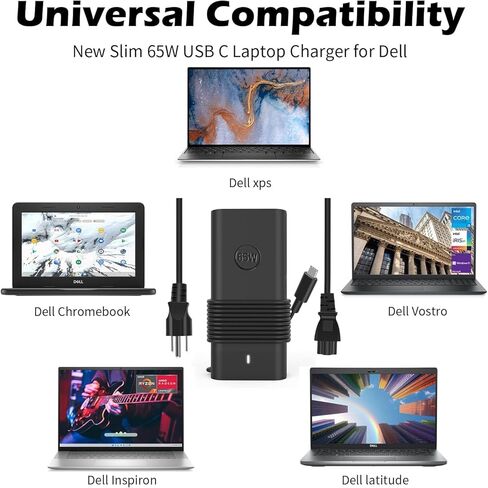 شاحن 65 واط لجهاز Dell Inspiron 14، بديل لجهاز Dell Inspiron 14 7420 7425 Dell Inspiron 14 16 5620 5625 5630 5635 5420 5425 محول طاقة تيار متردد من النوع C in Kuwait