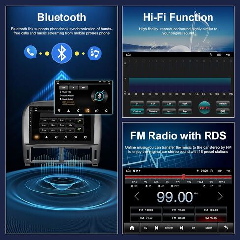 Hodozzy Android Car Radio for Lexus LS430 2001-2006, Wireless Carplay & Android Auto Mirror Link, 32GB 9 Inch Touchscreen GPS Bluetooth WiFi FM RDS HiFi SWC, Backup Camera Audio Receivers Player in Saudi Arabia