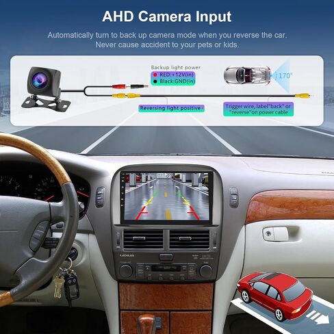 Hodozzy Android Car Radio for Lexus LS430 2001-2006, Wireless Carplay & Android Auto Mirror Link, 32GB 9 Inch Touchscreen GPS Bluetooth WiFi FM RDS HiFi SWC, Backup Camera Audio Receivers Player in Saudi Arabia
