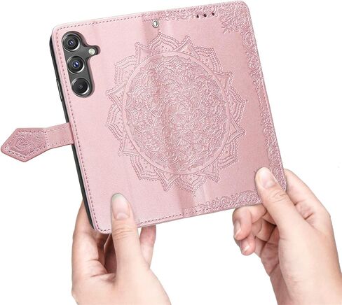 Wallet Case for Samsung Galaxy A15 5G,Flip Case PU Leather Emboss Mandala Flowers Wrist Strap Folio Card Slots Magnetic Kickstand Protective Phone Cover for Samsung Galaxy A15 5G Purple in Saudi Arabia