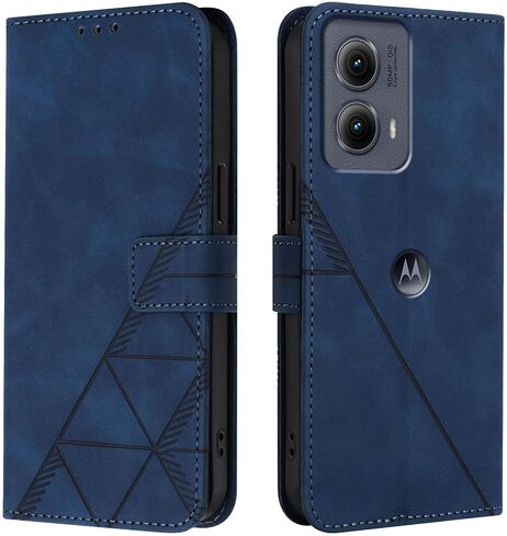 for Motorola Edge 2024 Case Wallet,[Card Holder Slots] [Wrist Strap] TPU Interior Protective,Stand PU Leather Folio Flip Cases Cover for Moto Edge 2024 (Blue) in Kuwait