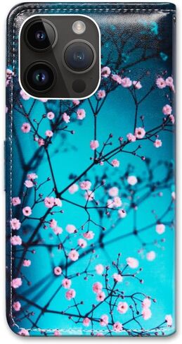 حافظة Bcov لهاتف iPhone 16 Pro، حافظة هاتف قلابة من الجلد على شكل زهرة ماندالا مع فتحة للبطاقات ومسند لهاتف Apple iPhone 16 Pro in Kuwait