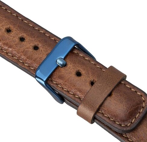 Tuscany Leather Bands Compatible with Apple Watch 38mm 40mm 41mm Band, iWatch Replacement Strap for Series 1, 2, 3, 4, 5, 6, 7, SE, 8, Ultra, Sport (Antique Dark Blue w/Gold Connector&Clasp) in Saudi Arabia