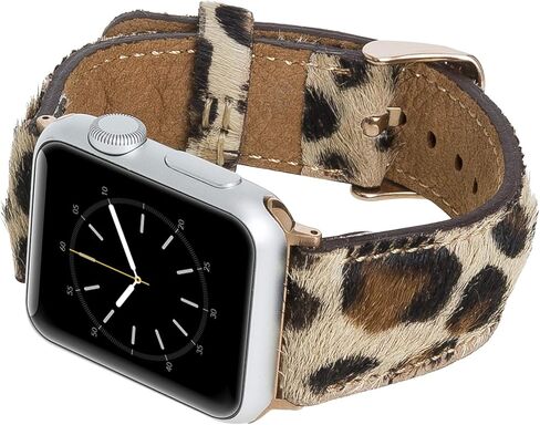 أحزمة جلدية توسكانا متوافقة مع Apple Watch 38 مم 40 مم 41 مم، حزام بديل iWatch للسلسلة 1، 2، 3، 4، 5، 6، 7، SE، 8، Ultra، Sport (أزرق داكن عتيق مع موصل ومشبك ذهبي) in Kuwait