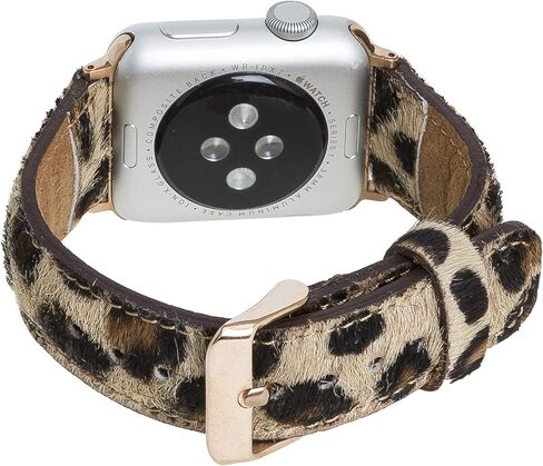 أحزمة جلدية توسكانا متوافقة مع Apple Watch 38 مم 40 مم 41 مم، حزام بديل iWatch للسلسلة 1، 2، 3، 4، 5، 6، 7، SE، 8، Ultra، Sport (أزرق داكن عتيق مع موصل ومشبك ذهبي) in Kuwait