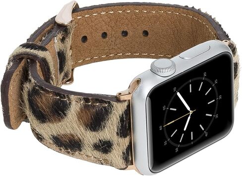 أحزمة جلدية توسكانا متوافقة مع Apple Watch 38 مم 40 مم 41 مم، حزام بديل iWatch للسلسلة 1، 2، 3، 4، 5، 6، 7، SE، 8، Ultra، Sport (أزرق داكن عتيق مع موصل ومشبك ذهبي) in Kuwait