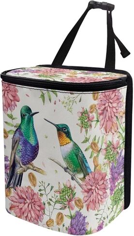 Frog Mushroom Print Car Garbage Bin with Lid Multipurpose Car Trash Bag Hanging with Storage Pockets Collapsible Portable Car Dustbin Can in Saudi Arabia