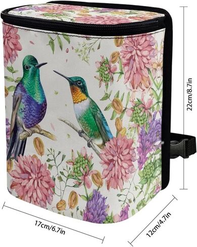 Frog Mushroom Print Car Garbage Bin with Lid Multipurpose Car Trash Bag Hanging with Storage Pockets Collapsible Portable Car Dustbin Can in Saudi Arabia