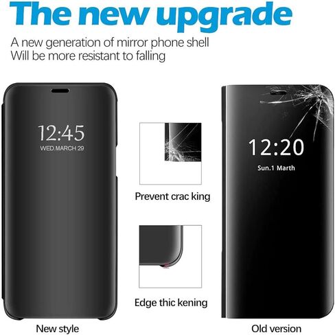 S24+ Plus 5G Case Compatible with Samsung Galaxy S24+ 5G Cell Phone Case with Kickstand, PU Leather, Clear View Mirror Flip Cover Shockproof Protective Cover for Samsung S24 Plus 5G (Purple) in Saudi Arabia