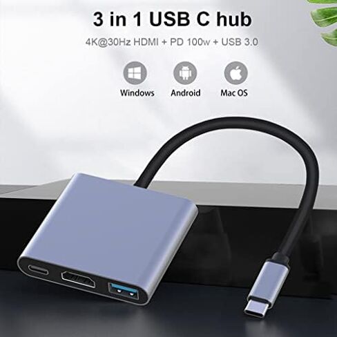 USB hub 3.0 for Type-c Port,3 in 1 Adapter for pc Accessories with USB-C 4K HDMI SD/TF Ethernet,Dock Station for Tablet PC Phone,Compatible with HP Dell Switch Galaxy Surface Thinkpad iPad iPhone Mac in Saudi Arabia