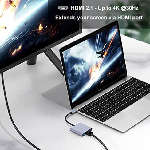 USB hub 3.0 for Type-c Port,3 in 1 Adapter for pc Accessories with USB-C 4K HDMI SD/TF Ethernet,Dock Station for Tablet PC Phone,Compatible with HP Dell Switch Galaxy Surface Thinkpad iPad iPhone Mac in Saudi Arabia