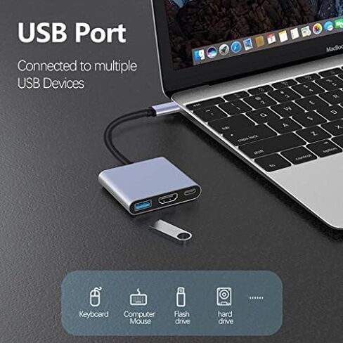 USB hub 3.0 for Type-c Port,3 in 1 Adapter for pc Accessories with USB-C 4K HDMI SD/TF Ethernet,Dock Station for Tablet PC Phone,Compatible with HP Dell Switch Galaxy Surface Thinkpad iPad iPhone Mac in Saudi Arabia