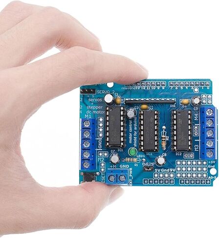 2 pcs L293D DC Motor Drive Expansion Shield Stepper Motor Drive Shield Expansion Board with DC Female Cable for Arduino Duemilanove Raspberry Pi in Saudi Arabia