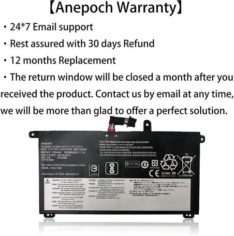 01AV493 00UR891 Laptop Battery Replacement for Lenovo ThinkPad T570 T580 P51S P52S Series Notebook SB10L84121 00UR892 SB10L84123 00UR890 SB10L84122 15.28V 32Wh 2095mAh 4-Cell in Saudi Arabia