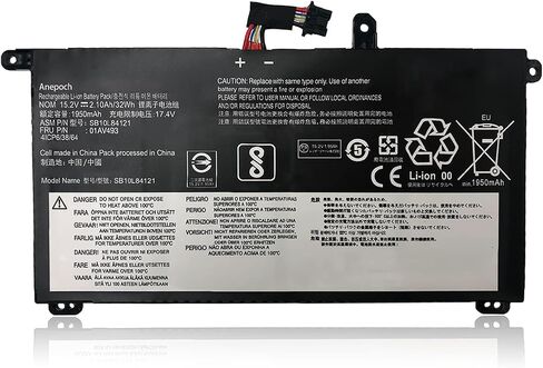 01AV493 00UR891 Laptop Battery Replacement for Lenovo ThinkPad T570 T580 P51S P52S Series Notebook SB10L84121 00UR892 SB10L84123 00UR890 SB10L84122 15.28V 32Wh 2095mAh 4-Cell in Saudi Arabia
