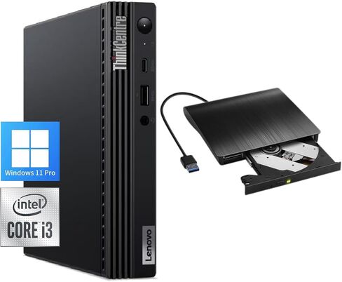 Lenovo 2024 ThinkCentre Business Mini Desktop, Intel Core i3 Processor(Up to 3.4Ghz), External DVD, Display Port, HDMI, USB Type-C, RJ-45, Wi-Fi 6, Windows 11 Pro (16GB RAM | 256GB SSD + 1TB HDD) in Saudi Arabia