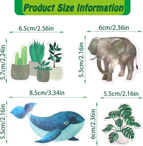 200Pcs Green Plant Jungle Animal Ocean Stickers, Botanical Nature Wild Animal Sea Life Aesthetic Decals, Waterproof Vinyl Stickers for Water Bottles Laptop Phone Computer Luggage Skateboard in Saudi Arabia
